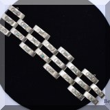 J074. Mexico sterling silver and turquoise hinged bracelet. - $65
